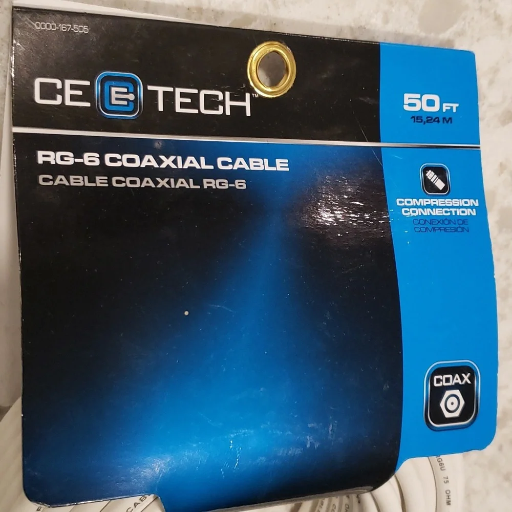50ft RG-6 Coaxial Cable CE TECH